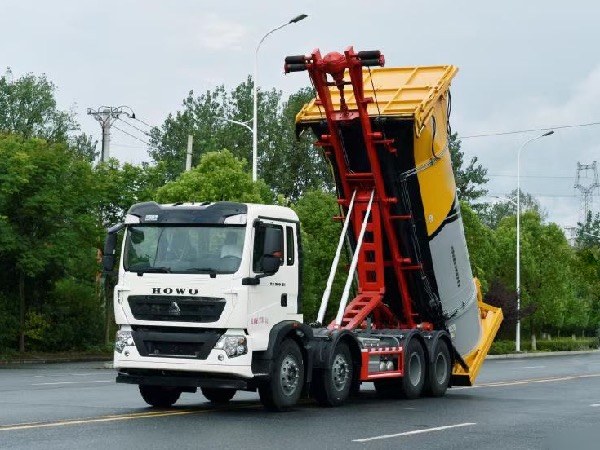 8x4中國重汽HOWO豪沃TX系列SCS5312ZXXZZ6型車廂可卸式垃圾車｜豎直式壓縮垃圾箱轉(zhuǎn)運(yùn)車